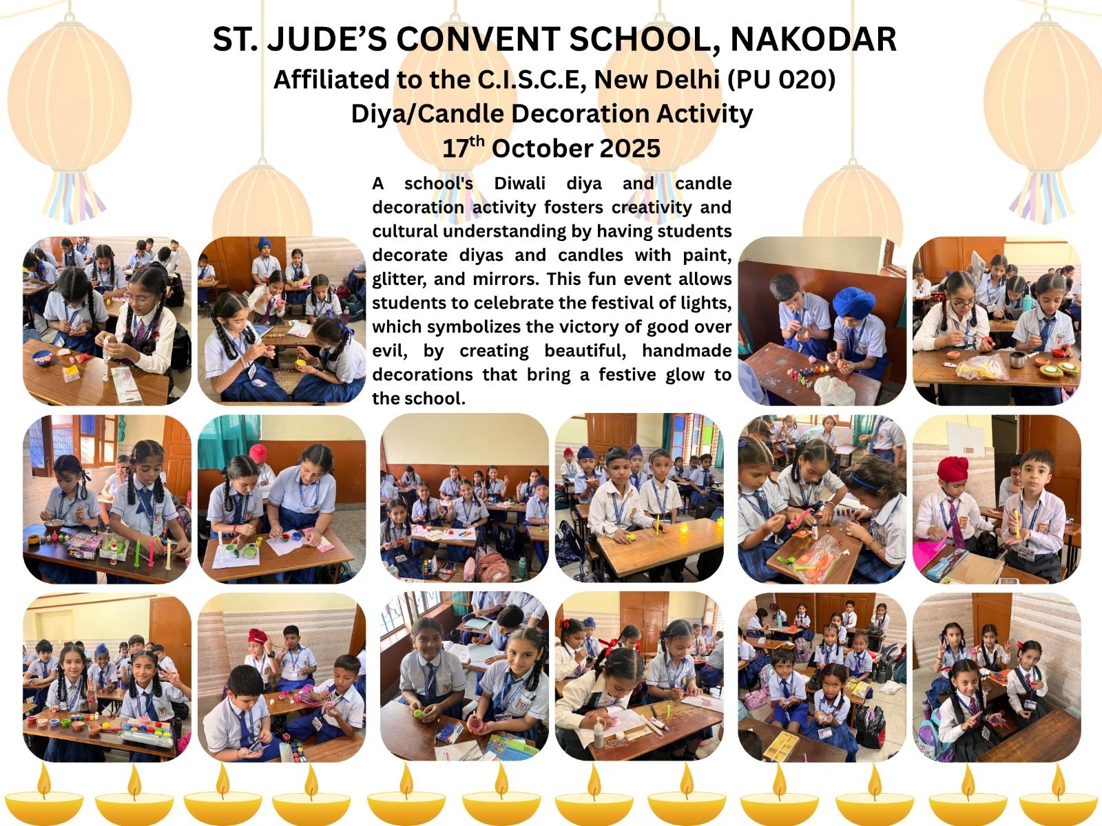 Diya/Candle Decoration Activity  17th October 2025